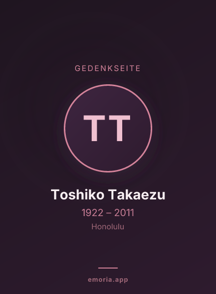 Gedenkportrait von Toshiko Takaezu