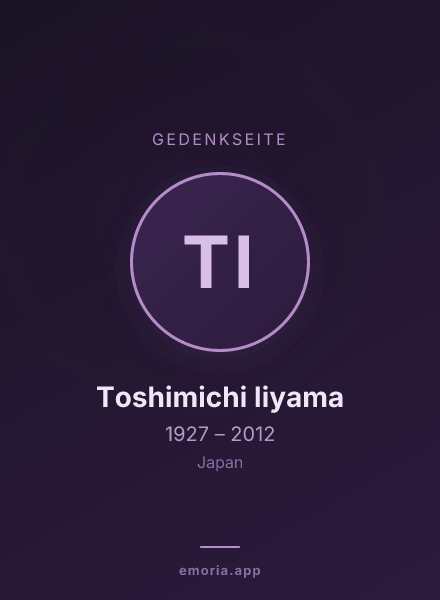 Gedenkportrait von Toshimichi Iiyama