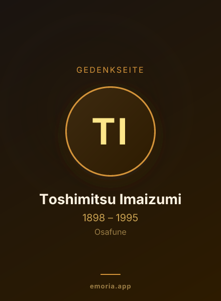 Gedenkportrait von Toshimitsu Imaizumi