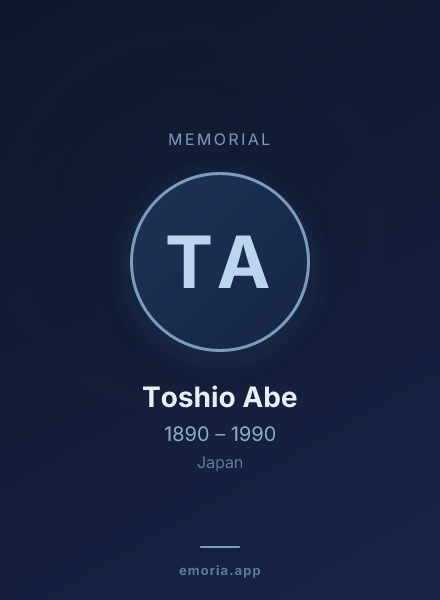 Memorial portrait of Toshio Abe