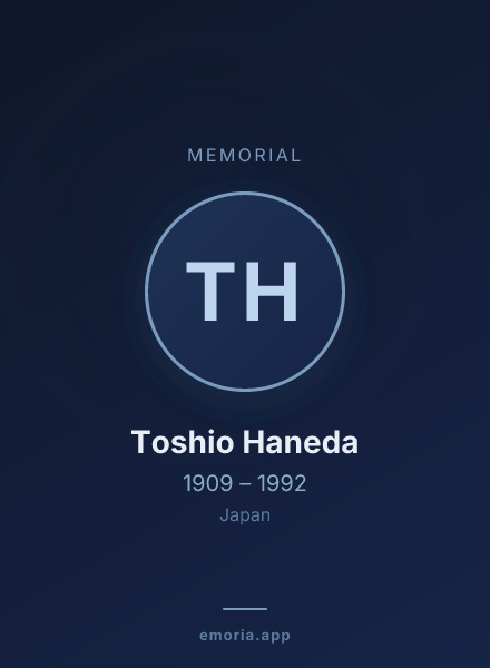 Memorial portrait of Toshio Haneda
