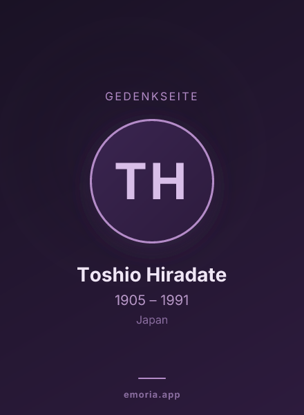 Gedenkportrait von Toshio Hiradate
