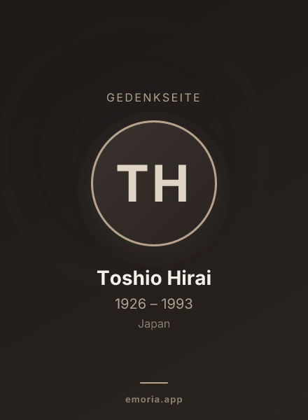 Gedenkportrait von Toshio Hirai