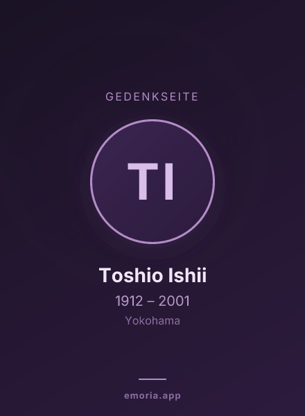 Gedenkportrait von Toshio Ishii