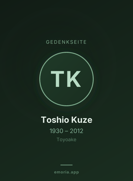 Gedenkportrait von Toshio Kuze