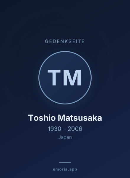 Gedenkportrait von Toshio Matsusaka
