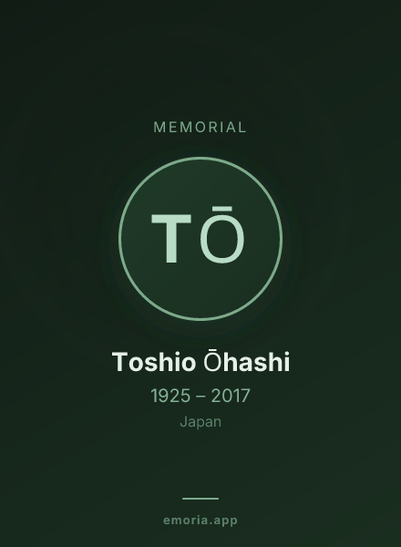 Memorial portrait of Toshio Ōhashi