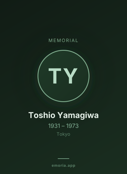 Memorial portrait of Toshio Yamagiwa