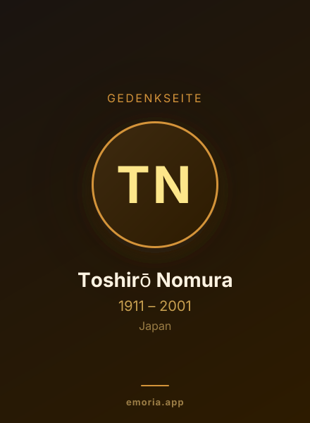 Gedenkportrait von Toshirō Nomura