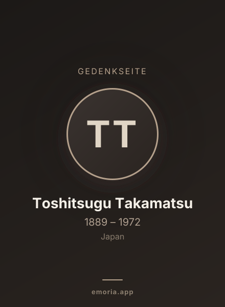 Gedenkportrait von Toshitsugu Takamatsu