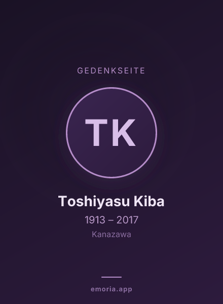 Gedenkportrait von Toshiyasu Kiba