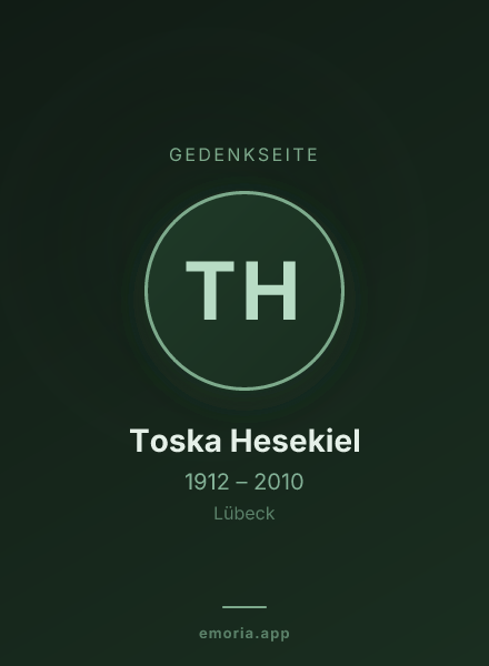 Gedenkportrait von Toska Hesekiel