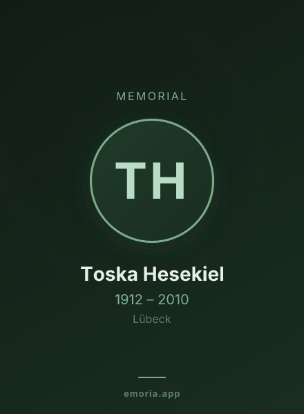 Memorial portrait of Toska Hesekiel