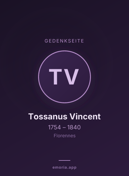 Gedenkportrait von Tossanus Vincent