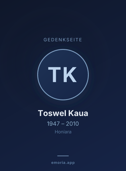 Gedenkportrait von Toswel Kaua