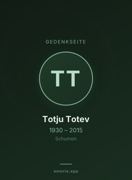 Gedenkportrait von Totju Totev