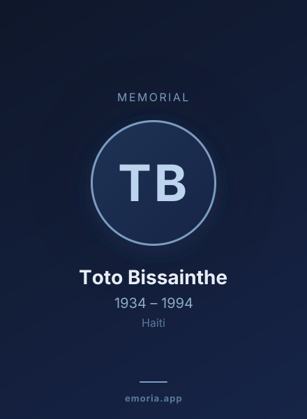 Memorial portrait of Toto Bissainthe