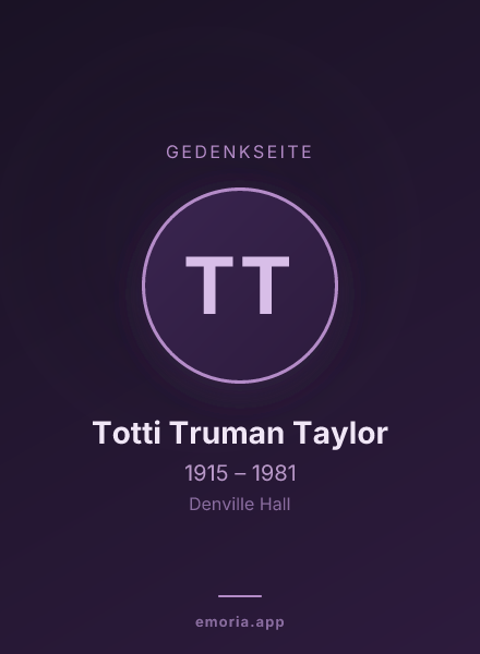 Gedenkportrait von Totti Truman Taylor