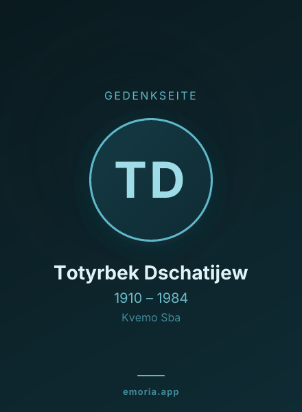 Gedenkportrait von Totyrbek Dschatijew
