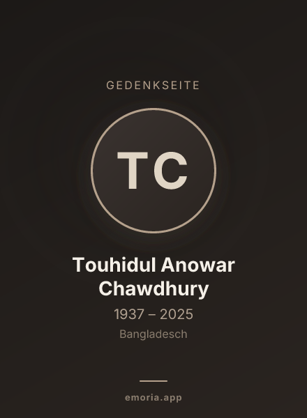 Gedenkportrait von Touhidul Anowar Chawdhury