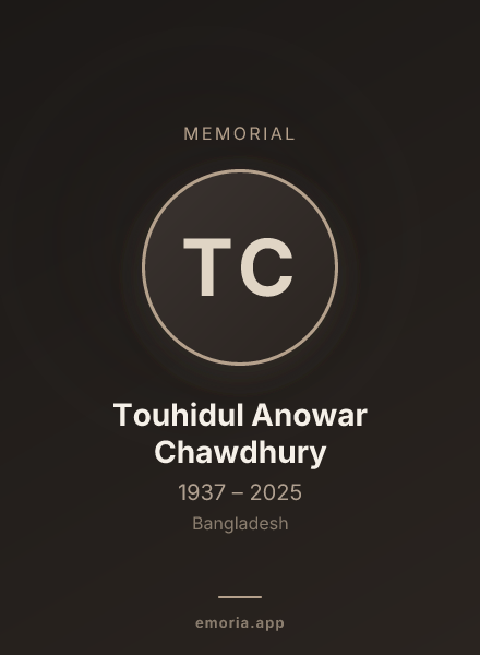 Memorial portrait of Touhidul Anowar Chawdhury