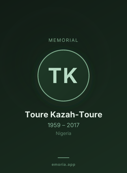 Memorial portrait of Toure Kazah-Toure