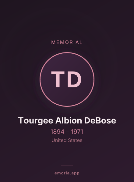 Memorial portrait of Tourgee Albion DeBose