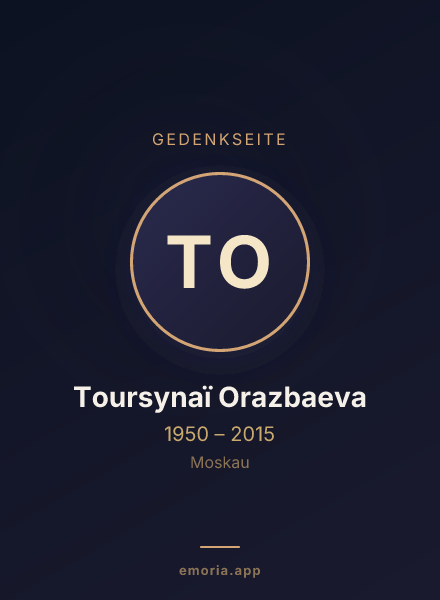 Gedenkportrait von Toursynaï Orazbaeva