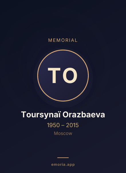 Memorial portrait of Toursynaï Orazbaeva
