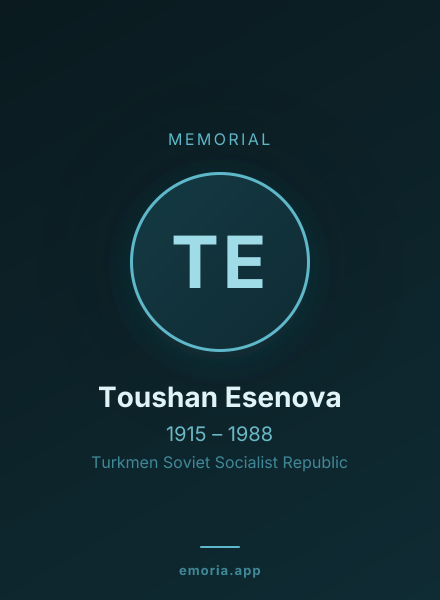 Memorial portrait of Toushan Esenova