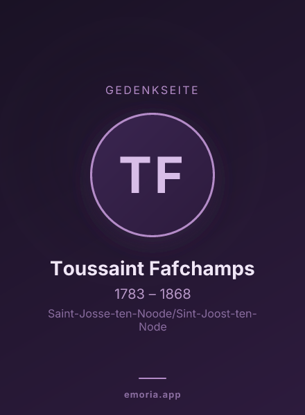 Gedenkportrait von Toussaint Fafchamps