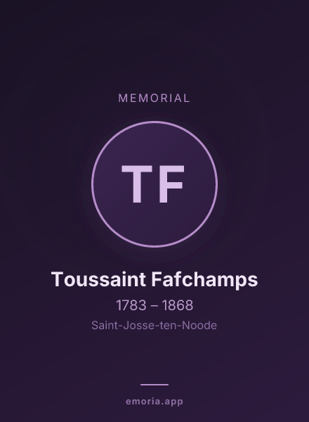 Memorial portrait of Toussaint Fafchamps
