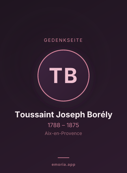 Gedenkportrait von Toussaint Joseph Borély