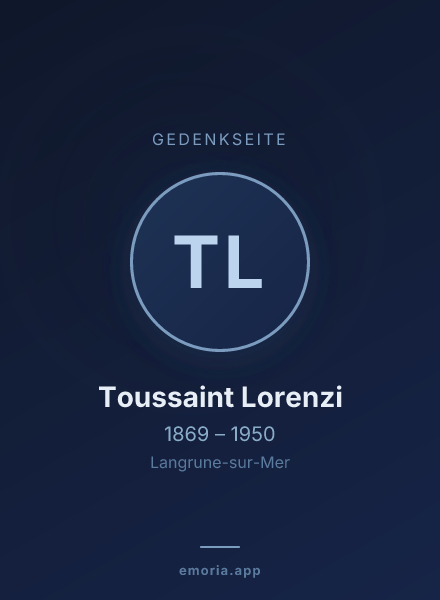 Gedenkportrait von Toussaint Lorenzi