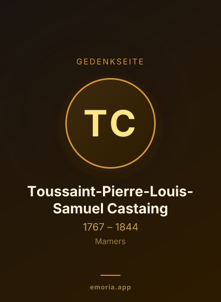 Gedenkportrait von Toussaint-Pierre-Louis-Samuel Castaing