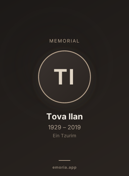 Memorial portrait of Tova Ilan