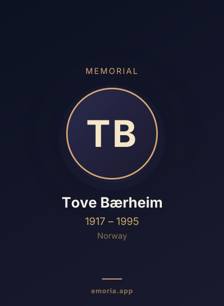 Memorial portrait of Tove Bærheim