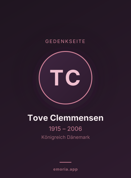 Gedenkportrait von Tove Clemmensen