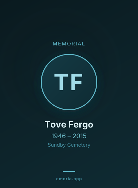 Memorial portrait of Tove Fergo