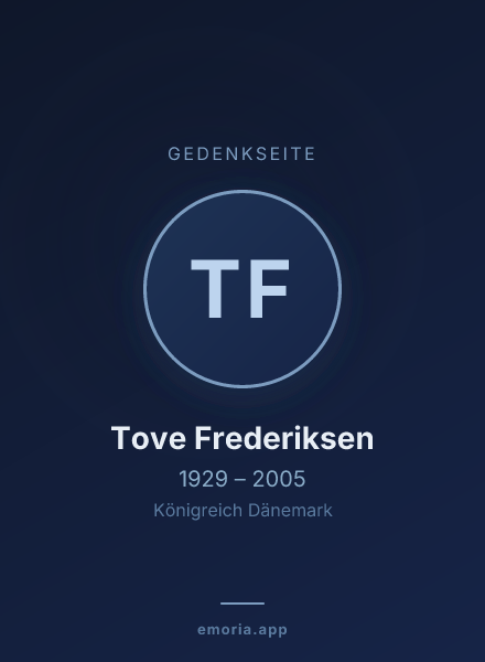 Gedenkportrait von Tove Frederiksen