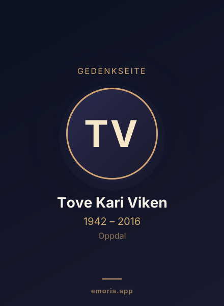 Gedenkportrait von Tove Kari Viken