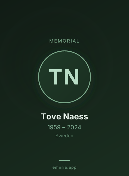 Memorial portrait of Tove Naess