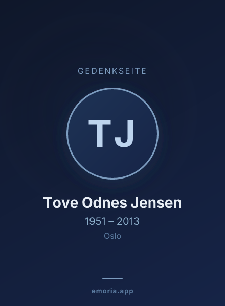 Gedenkportrait von Tove Odnes Jensen
