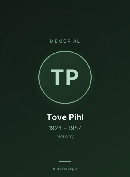 Memorial portrait of Tove Pihl