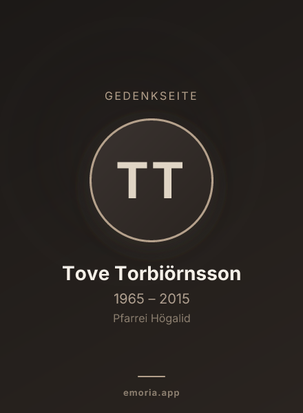 Gedenkportrait von Tove Torbiörnsson