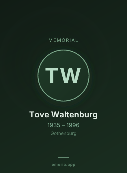 Memorial portrait of Tove Waltenburg