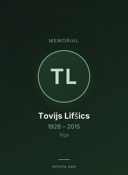 Memorial portrait of Tovijs Lifšics