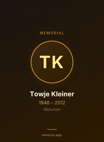 Memorial portrait of Towje Kleiner