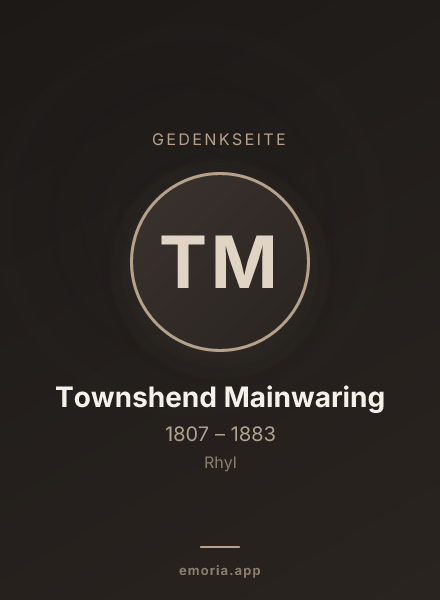 Gedenkportrait von Townshend Mainwaring