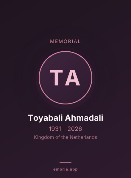 Memorial portrait of Toyabali Ahmadali